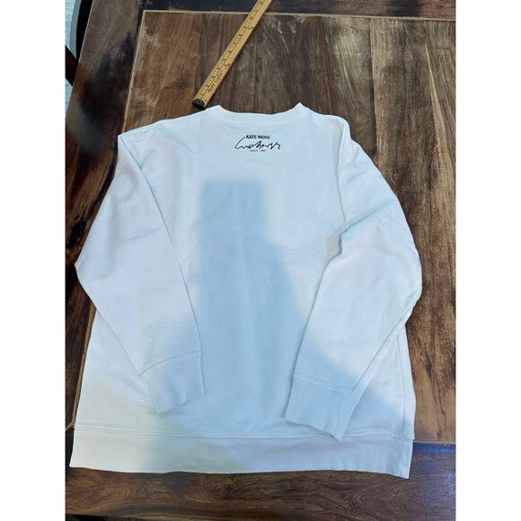 Zara Women's White Kate Moss Special Edition Crew Neck Sweatshirt Size Medium - Picture 4 of 8